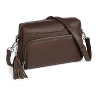befen Genuine Leather Crossbody Purses for Women Small Crossbody Bags Purse with Built in RFID Blocking Wallet, Coffee, 9.1" L x 2.76" W x 6.5" H, Crossbody Bag