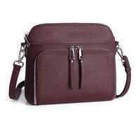 befen Genuine Leather Crossbody Purses for Women, Women's Small Crossbody Shoulder Bag with Built in RFID Wallet, Burgundy Red