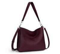befen Genuine Leather Hobo Bags Purses for Women, Women's Shoulder bag Handbags Crossbody Bag with 2 Shoulder Straps, Burgundy Red