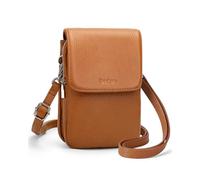Befen Genuine Leather Mobile Phone Case for Hanging, Women's Shoulder Bag with RFID Blocking, Brown, 12.5 x 18 x 5 cm