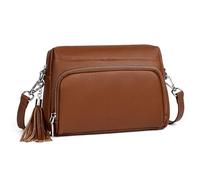 befen Genuine Leather Phone Bags for Women Crossbody Small Women's Cross-body Bags Brown Shoulder Bag with RFID Built-in Wallt Purse