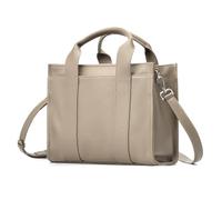 befen Genuine Leather The Essential Small Tote Bag for Women with Zipper, Women's Designer Satchel Crossbody Handbags, Taupe, One Size