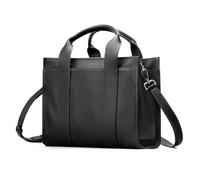 befen Genuine Leather The Essential Small Tote Bag for Women with Zipper, Women's Designer Satchel Crossbody Handbags, Black, One Size