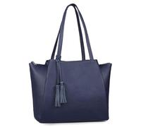 befen Genuine Leather Tote Bag for Women Work, Womens Laptop Tote Bags Shoulder Purses Totes with Compartments Handbags, Navy Blue, M