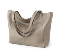 befen Genuine Leather Tote Bag Large Handbags for Women Shoulder Bag | Fits for 14'' Laptop,Inner Keychain, Cup Holder Pocket,Smooth Silver Zipper,Perfect for Travel Shopping Work School