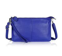 befen Genuine Leather Wristlet Clutch Wallet Purses Small Crossbody Bags for Women with RFID Blocking Card Slots, Royal Blue, S