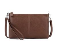 befen Genuine Leather Wristlet Clutch Wallet Purses Small Crossbody Bags for Women with RFID Blocking Card Slots, Dark Brown 02