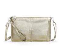 befen Genuine Leather Wristlet Clutch Wallet Purses Small Crossbody Bags for Women with RFID Blocking Card Slots, Gold