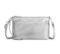 befen Silver Crossbody Bag for Women Genuine Leather RFID Phone Bags for Ladies Small Handbags for Women with Card Slots