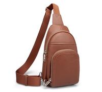 befen Small Cross Body Bag for Women Genuine Leather Handbags for Women UK Brown Anti Theft Fanny Pack for Ladies with Multiple Pockets