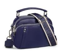befen Small Genuine Leather Camera Crossbody Bags for Women Triple Zip Cross Body Purses Handbag with Wide Strap, B01-navy Blue, Crossbody Bag With Top Handle