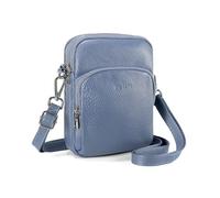 befen Small Genuine Leather Crossbody Bag for Women Trendy Crossbody Purses with RFID Blocking Card Slots, Grey Blue