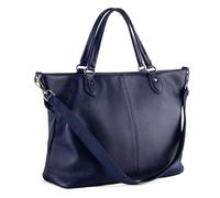 befen Soft Genuine Leather Tote Bag for Women, Womens Leather Purses Handbags Shoulder Bags with Top Handles Satchel Purse, Navy Blue, M