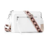 befen White Crossbody Bag for Women Genuine Leather Handbags & Shoulder Bags Small Handbag for Girls with Adjustable Strap