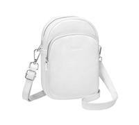 befen White Crossbody Bag for Women Soft Leather Cell Phone Crossbody Bag Small Over the Shoulder Bag for Women with Functional Pockets