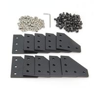 Befenybay 10PCS/Set Black L Corner Bracket Plate with 50PCS M5x8mm Screws and 50PCS M5 T Nuts for 2020 Series Aluminum Profile 3D Printer Frame
