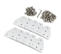 Befenybay 10PCS/Set Silver T Corner Bracket Plate with 50PCS M5x8mm Screws and 50PCS M5 T Nuts for 2020 Series Aluminum Profile 3D Printer Frame