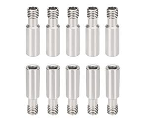 Befenybay 10Pcs Stainless Steel M6 Thread HeatBreak Throat for Ender 3 Series,CR10 Series 3D Printer (Stainless Steel)