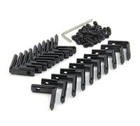 Befenybay 20PCS Black T Slot L-Shape 90 Degree Interior Inside Corner Connector Joint Bracket with Screws for 6mm T Slot Aluminum Extrusion Profile 2020 Series Slot