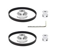 Befenybay 2Kit 2GT Synchronous Wheel 20&36 Teeth 5mm Bore Aluminum Timing Pulley with 2pcs Length 200mm Width 6mm Belt (20-36T-5B-6)