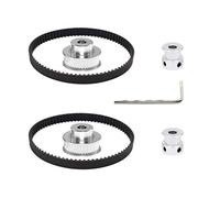 Befenybay 2Kit 2GT Synchronous Wheel 20&36 Teeth 8mm Bore Aluminum Timing Pulley with 2pcs Length 200mm Width 6mm Belt (20-36T-8B-6)