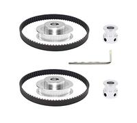 Befenybay 2Kit 2GT Synchronous Wheel 20&60 Teeth 10mm Bore Aluminum Timing Pulley with 2pcs Length 200mm Width 6mm Belt (20-60T-10B-6)