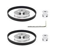 Befenybay 2Kit 2GT Synchronous Wheel 20&60 Teeth 5mm Bore Aluminum Timing Pulley with 2pcs Length 200mm Width 6mm Belt (20-60T-5B-6)