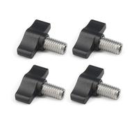 Befenybay 4pcs M8 x 13mm Thumb Screw Stainless Steel Metric Thread Black Aluminum Knob