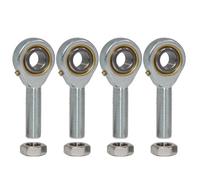 Befenybay 4pcs POSB8 Rod End Bearings 1/2-inch Bore Pre-Lubricated Bearings 1/2-20 Male Thread Right Hand with Jam Nuts
