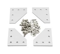 Befenybay 4PCS/Set Corner Bracket Plate with 20PCS M5x8mm Screws and 20PCS M5 T Nuts, 5-Hole Tee Outside Joining Plate for 2020 Series Aluminum Profile 3D Printer Frame (Silver L-4 with Screw)