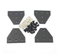 Befenybay 4PCS/Set Corner Bracket Plate with 20PCS M5x8mm Screws and 20PCS M5 T Nuts, 5-Hole Tee Outside Joining Plate for 2020 Series Aluminum Profile 3D Printer Frame (Black T-4 with Screw)