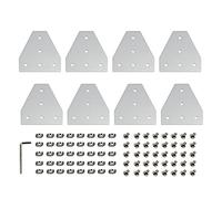 Befenybay 8PCS Corner Bracket Plate Outside Joining Plate for 3030 Series Aluminum Profile 3D Printer Frame (T-Silver-3030)