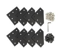 Befenybay 8PCS Corner Bracket Plate Outside Joining Plate for 3030 Series Aluminum Profile 3D Printer Frame (L-Black-3030)