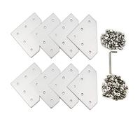 Befenybay 8PCS Corner Bracket Plate Outside Joining Plate for 3030 Series Aluminum Profile 3D Printer Frame (L-Silver-3030)