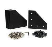 Befenybay 8PCS Corner Bracket Plate Outside Joining Plate for 4040 Series Aluminum Profile 3D Printer Frame (L-Black-4040)