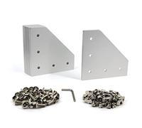 Befenybay 8PCS Corner Bracket Plate Outside Joining Plate for 4040 Series Aluminum Profile 3D Printer Frame (L-Silver-4040)