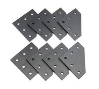 Befenybay 8PCS/Set Surface Anodic Oxidation Black L Shape Corner Bracket Plate 5-Hole Outside Joining Plate for 2020 Series Aluminum Profile 3D Printer Frame (Black L-8)