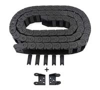 Befenybay R18 Internal Size 10X20mm 1Meter Length Black Plastic Flexible Drag Chain Cable Wire Carrier Open Type for 3D Printer and CNC Machines (10mmX20mm-Outside Open)