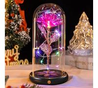 Beferr Gifts for Mum,Birthday Rechargeable Rainbow Light Up Rose in A Glass Dome, Birthday Gifts for Women Mom Wife Grandma Girlfriend,Crystal Flower Christmas Rose Gift