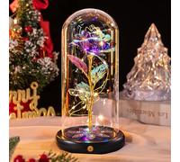 Beferr Gifts for Mum,Birthday Rechargeable Rainbow Light Up Rose in A Glass Dome, Birthday Gifts for Women Mom Wife Grandma Girlfriend,Crystal Flower Christmas Rose Gift