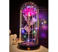 Beferr Gifts for Mum,Christmas Rechargeable Rainbow Light Up Rose in A Glass Dome,Birthday Gifts for Women Mom Wife Grandma Girlfriend,Crystal Flower Christmas Rose Gift For Friend On Anniversary