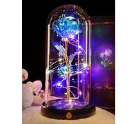Beferr Gifts for Mum,Christmas Rechargeable Rainbow Light Up Rose in A Glass Dome,Birthday Gifts for Women Mom Wife Grandma Girlfriend,Crystal Flower Christmas Rose Gift For Friend On Anniversary