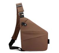 Befoore Anti Theft Chest Pocket - Sling Bag Chest Bag Small Cross Body Bag, Casual Shoulder Bag Handbag Lightweight Fashion Daypack for Women Ladies Girls(Coffee,Right)