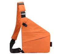 Befoore Anti Theft Chest Pocket - Sling Bag Chest Bag Small Cross Body Bag, Casual Shoulder Bag Handbag Lightweight Fashion Daypack for Women Ladies Girls(Orange,Left)