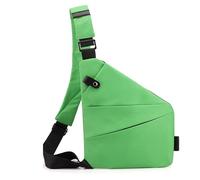 Befoore Anti Theft Chest Pocket - Sling Bag Chest Bag Small Cross Body Bag, Casual Shoulder Bag Handbag Lightweight Fashion Daypack for Women Ladies Girls(Green,Right)