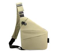 Befoore Anti Theft Chest Pocket - Sling Bag Chest Bag Small Cross Body Bag, Casual Shoulder Bag Handbag Lightweight Fashion Daypack for Women Ladies Girls(Khaki,Left)