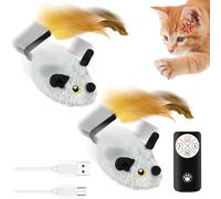 Befoore Cat Toy - Interactive Remote Control Toy USB Rechargeable,Realistic Sounds Gravity-Sensing Movement, Automatic & Smart Cat Toy for Indoor Play(Yellow,2Pcs)