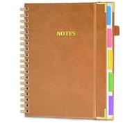 Befoore Leather Spiral Notebook Journal,Large Leather Notebooks for Women Men, Lined College Ruled Notebook, 100 GSM Paper, Spiral Bound Journals(Brown)