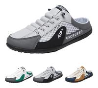 Befoore Men's Backless Sneakers, New Summer Slip-on Men's Sports Slippers, All-match Casual Open Back Sneakers Outdoor Shoes Men's Flip Flops for Indoor Outdoor Travel(Grey,8 UK)