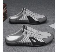 Befoore Men's Backless Sneakers,Outdoor All-match Casual Mule Open Back Sneakers New Summer Slip-on Men's Sports Slippers Garden Shoes(Grey,6.5 UK)